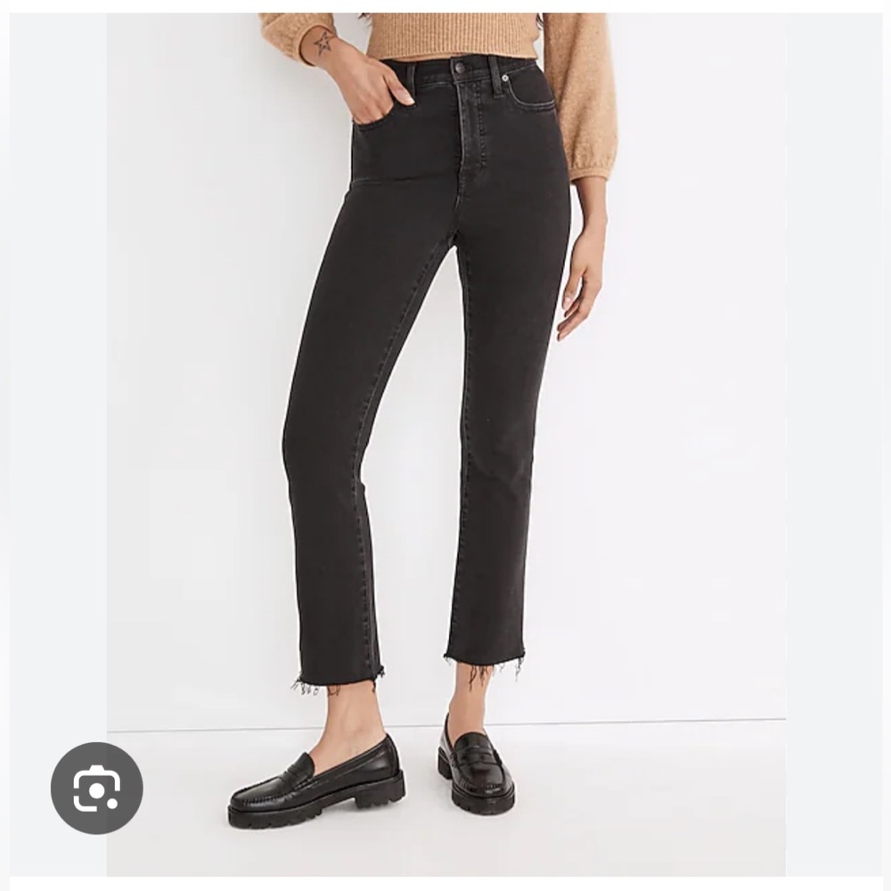 Madewell Cali Demi kick crop faded black jeans 27